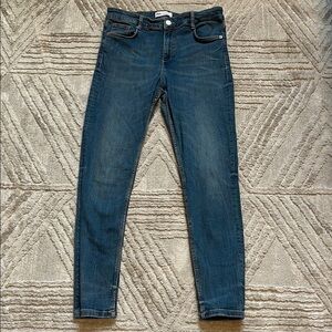 Jeans Skinny Noir Zara Brodés Et Déchirés - Taille 40 - Neuf Avec étiquettes